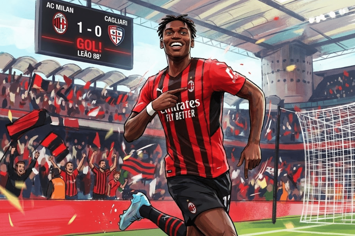 Laporan Pertandingan: AC Milan Menang Tipis Atas Cagliari Berkat Gol Leao